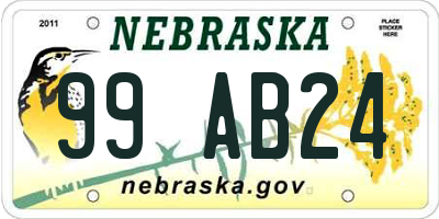 NE license plate 99AB24