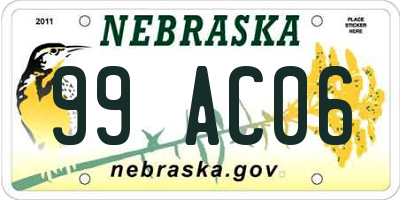 NE license plate 99AC06
