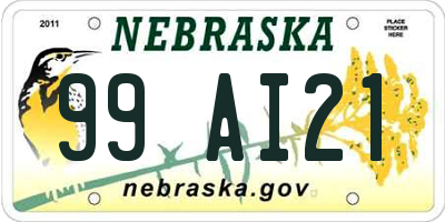 NE license plate 99AI21