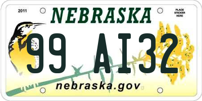 NE license plate 99AI32