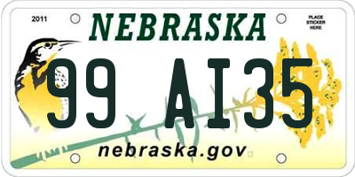 NE license plate 99AI35