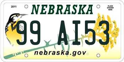 NE license plate 99AI53