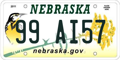NE license plate 99AI57