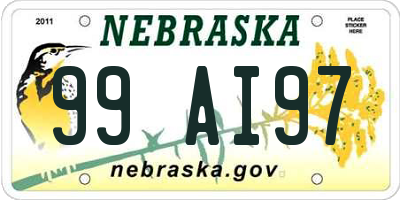 NE license plate 99AI97