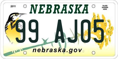 NE license plate 99AJ05