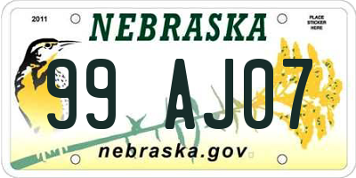 NE license plate 99AJ07