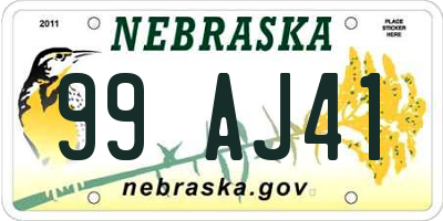 NE license plate 99AJ41