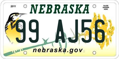 NE license plate 99AJ56