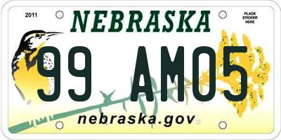 NE license plate 99AM05