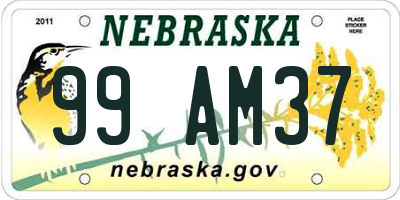 NE license plate 99AM37