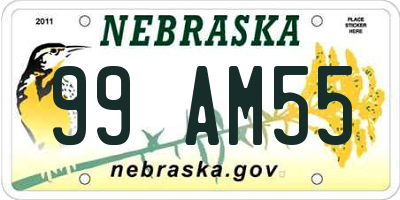 NE license plate 99AM55