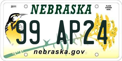 NE license plate 99AP24