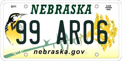 NE license plate 99AR06