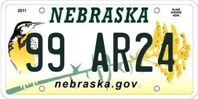 NE license plate 99AR24