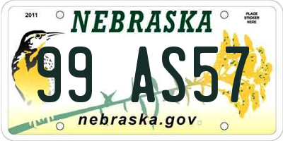 NE license plate 99AS57