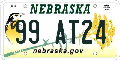NE license plate 99AT24