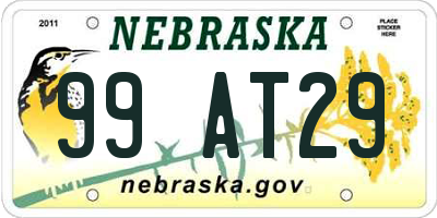 NE license plate 99AT29