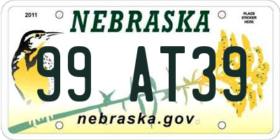 NE license plate 99AT39