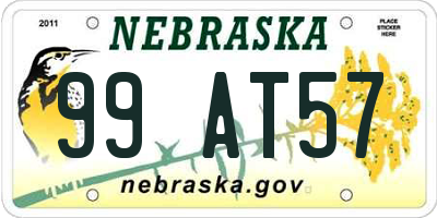 NE license plate 99AT57