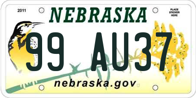 NE license plate 99AU37