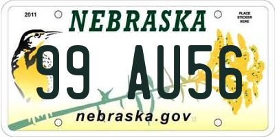 NE license plate 99AU56