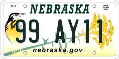 NE license plate 99AY11