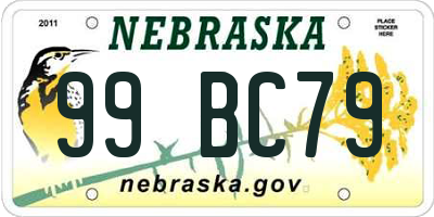 NE license plate 99BC79