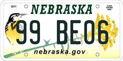 NE license plate 99BE06