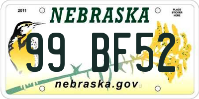 NE license plate 99BF52