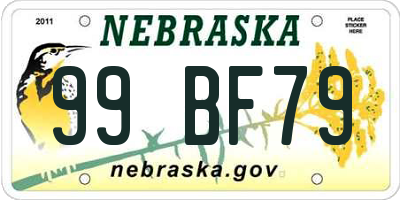 NE license plate 99BF79