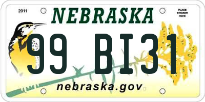NE license plate 99BI31
