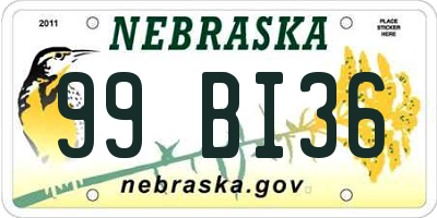 NE license plate 99BI36