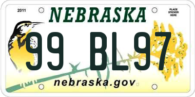 NE license plate 99BL97