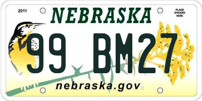 NE license plate 99BM27