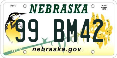 NE license plate 99BM42