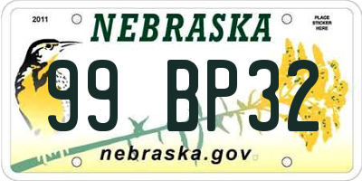 NE license plate 99BP32