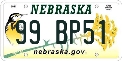 NE license plate 99BP51