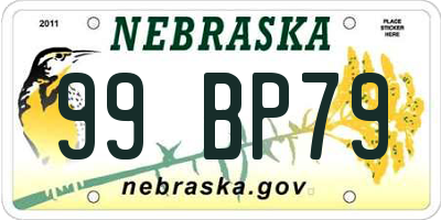 NE license plate 99BP79