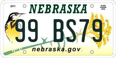 NE license plate 99BS79