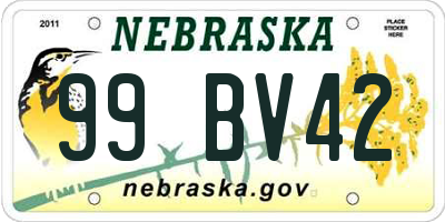 NE license plate 99BV42