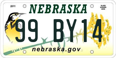 NE license plate 99BY14