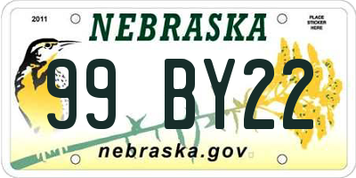 NE license plate 99BY22