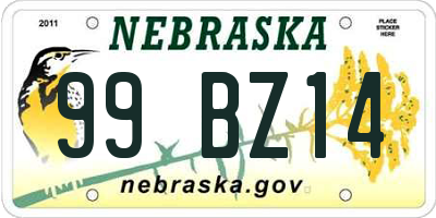 NE license plate 99BZ14