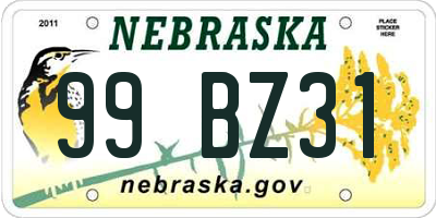 NE license plate 99BZ31