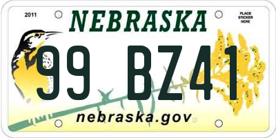 NE license plate 99BZ41