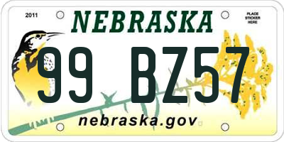 NE license plate 99BZ57