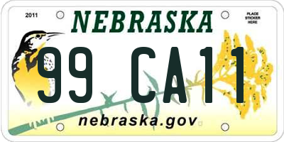 NE license plate 99CA11