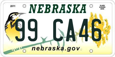 NE license plate 99CA46