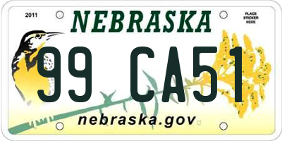 NE license plate 99CA51