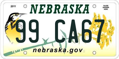 NE license plate 99CA67
